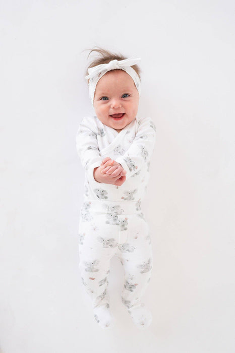 Baby Elephant Organic Wrap Bodysuit & Footed Pant Set