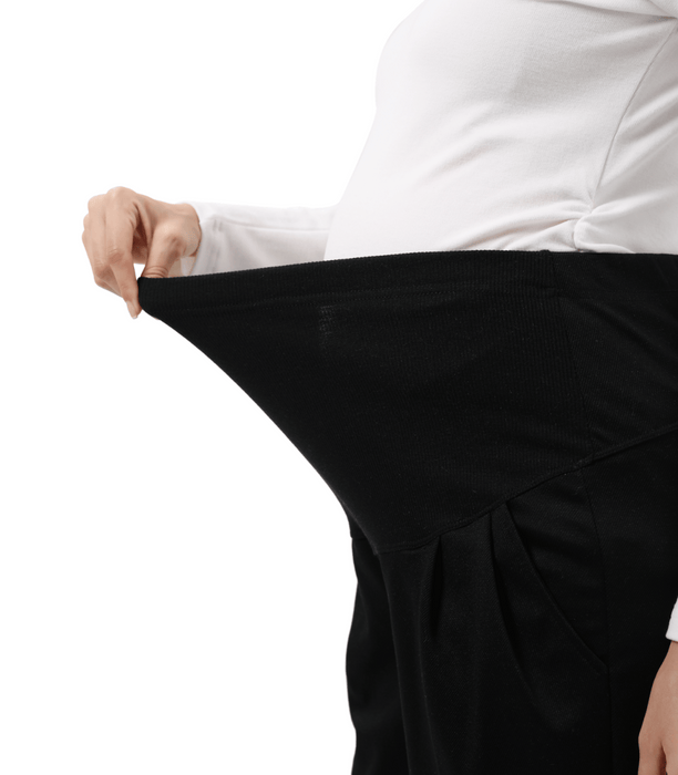 Black Maternity Wide Leg Pant Wear to Work Office Pants