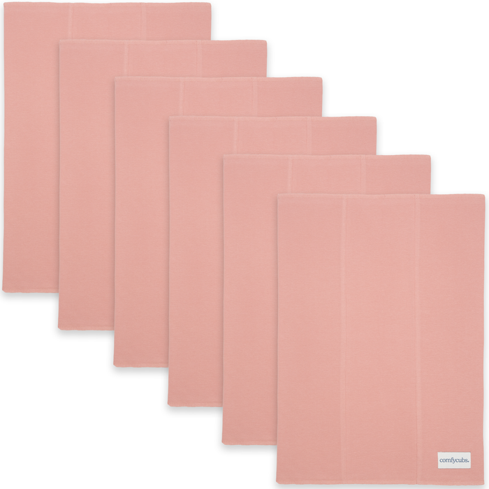 Cotton Burp Cloths in Bold Blush