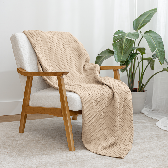 Adult Waffle Blankets in Sand