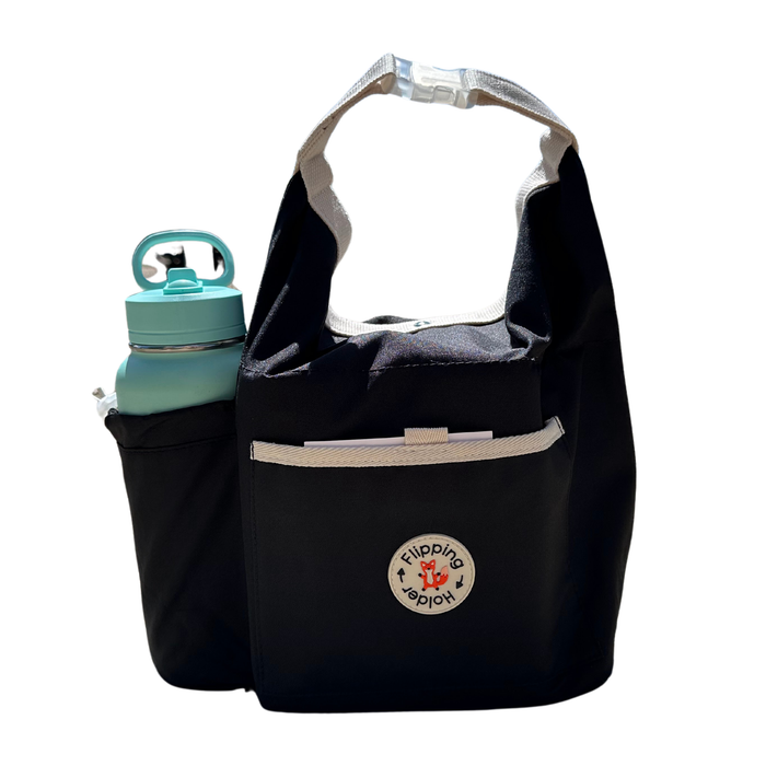 Thermal Tote with Bottle Pocket | easy carry-all bag, clip handle for convenient attachment - Nature Baby Outfitter