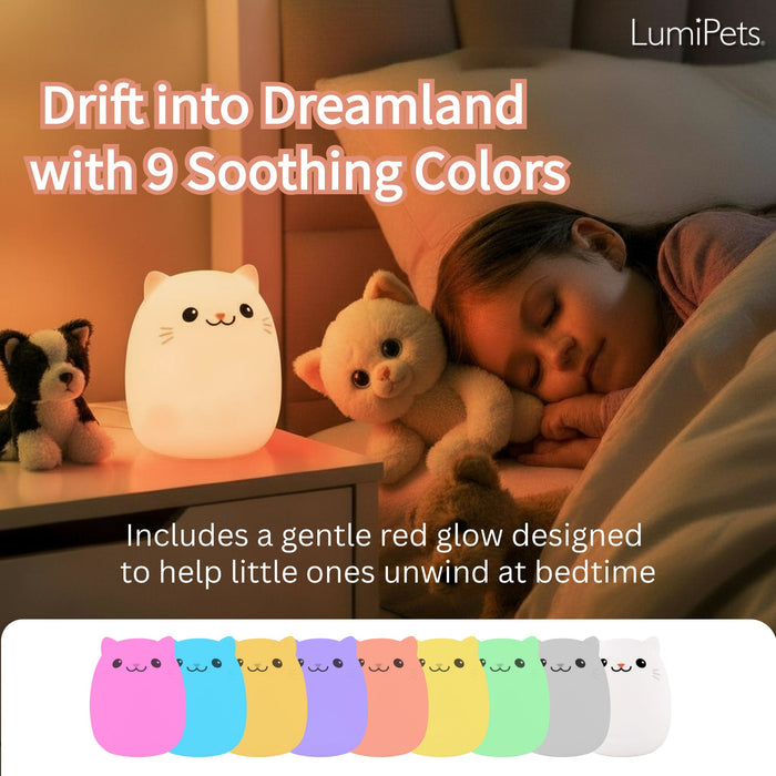 LumiPets® Clive the Cat- Children's Touch Night Light - Nature Baby Outfitter