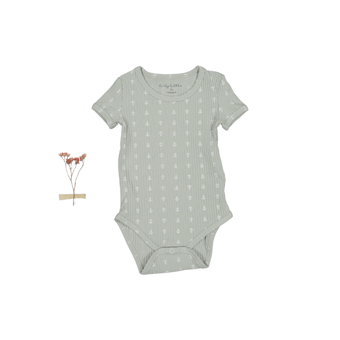 The Printed Short Sleeve Onesie - Anchor