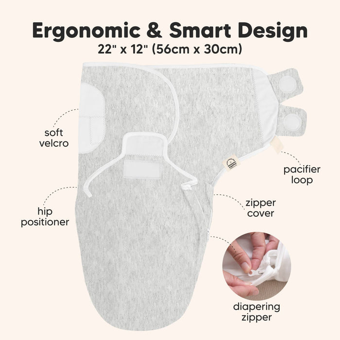 Aspire 3pk Soothe Zippy Baby Swaddles 0-6 Months,Newborn Sleep Sack - Nature Baby Outfitter