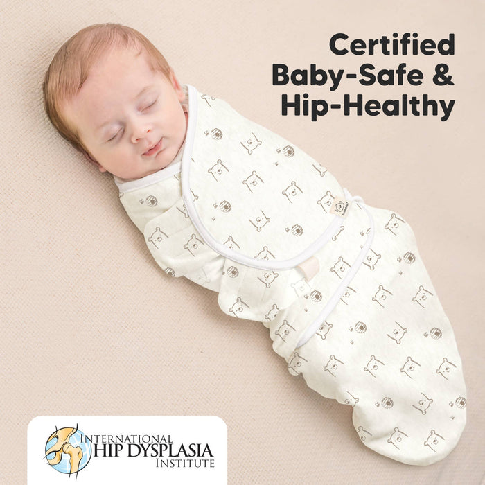 Bumble Bear 3pk Soothe Zippy Baby Swaddles 0-6 Months,Newborn Sleep Sack - Nature Baby Outfitter