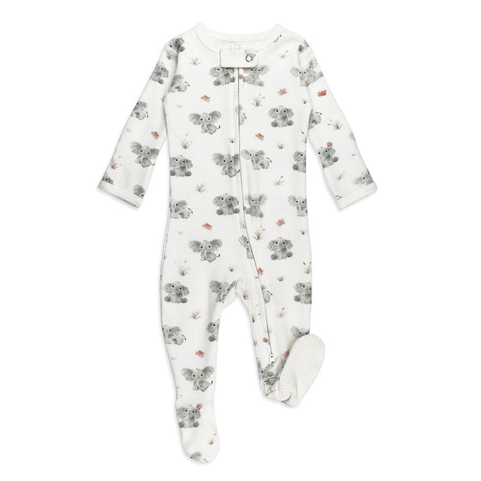 Baby Elephant Organic 2-Way Zipper Footie