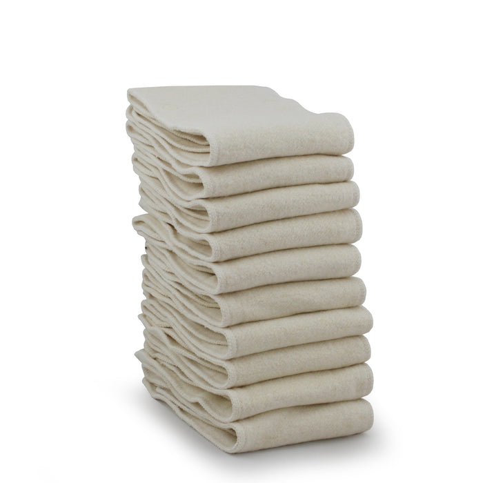 6r Soaker Insert Set | Raw Hemp Cotton Fleece - 7 Layer Overnight & Heavy Wetter