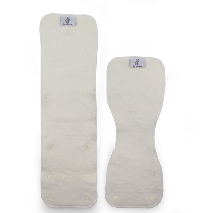 6r Soaker Insert Set | Raw Hemp Cotton Fleece - 7 Layer Overnight & Heavy Wetter