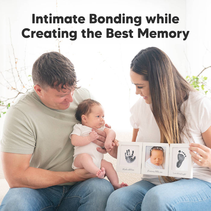KeaBabies - Fond Inkless Baby Handprint and Footprint Kit, Newborn Gifts: White/Silver