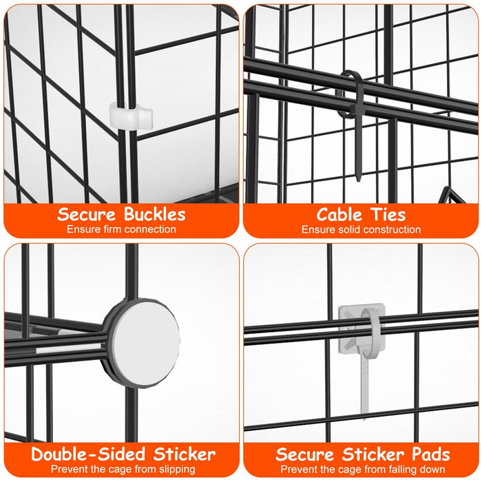 2Tier Cat Cage Playpen Indoor Pet Enclosures Kitten Kennel House Detachable Cat Crate with Climbing Ladder 2 Doors for 1-2 Cats for Ferret Squirrel Sm