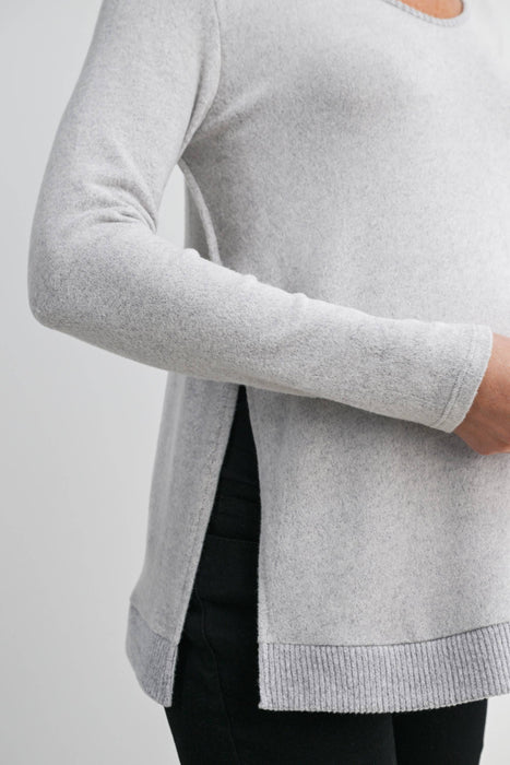 Heather Gray Maternity Soft Knit Long Sleeve Pullover Top