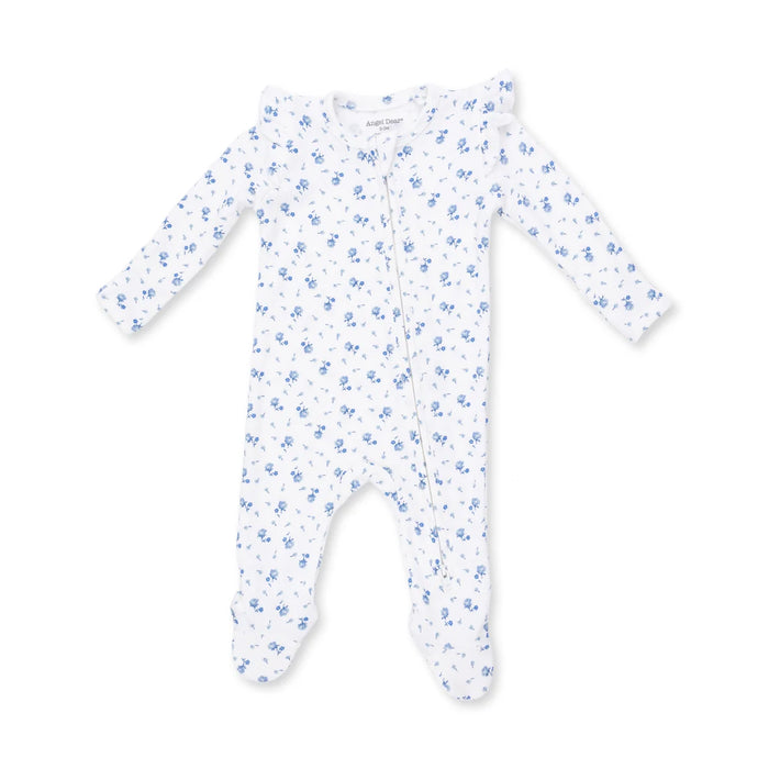 Joli Rosette Ruffle Sleeve 2-Way Zipper Footie Pajama