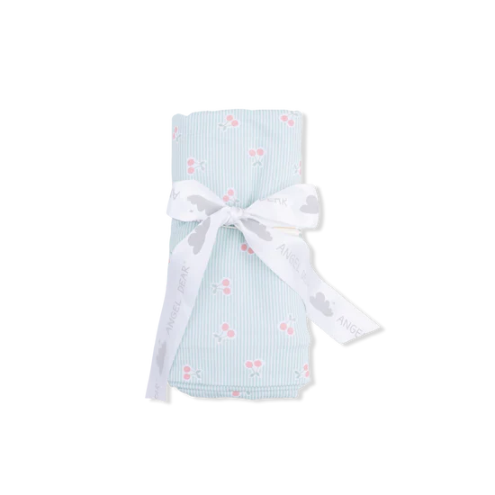 Tiny Cherry Stripe Bamboo Swaddle