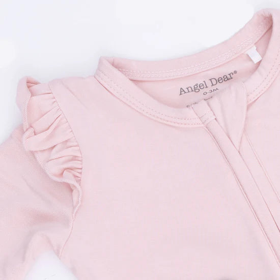 Lotus Ruffle Sleeve 2-Way Zipper Footie Pajama