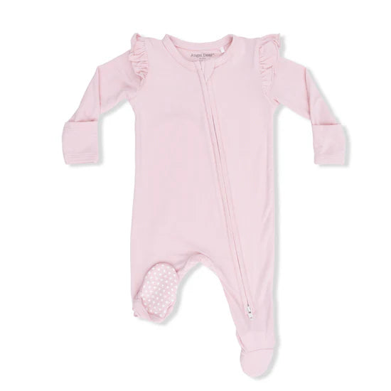 Lotus Ruffle Sleeve 2-Way Zipper Footie Pajama