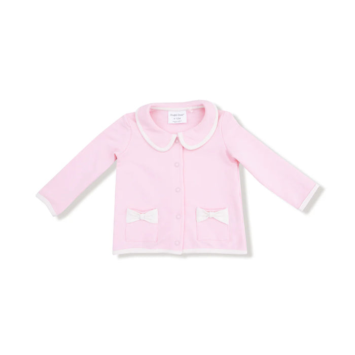 Vintage Pink Tweed Jacket with Bow Pockets