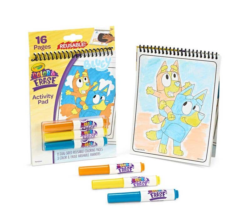 Bluey Color & Erase Activity Pad with Markers
