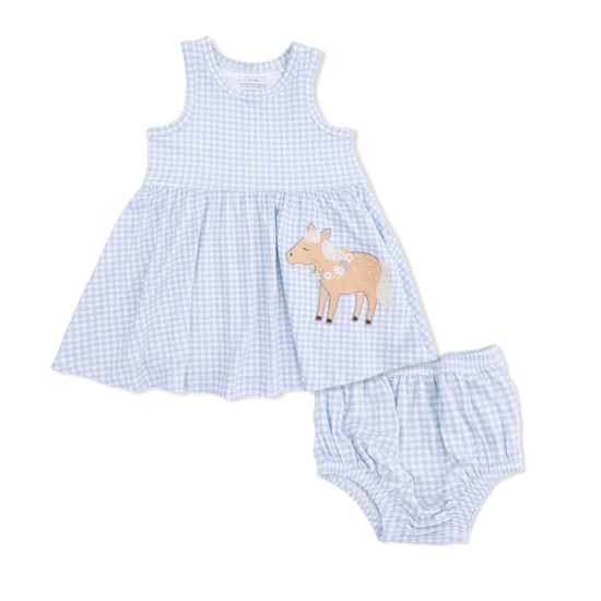 Cute Farm Animals Appliques Tank Dress & Bloomer