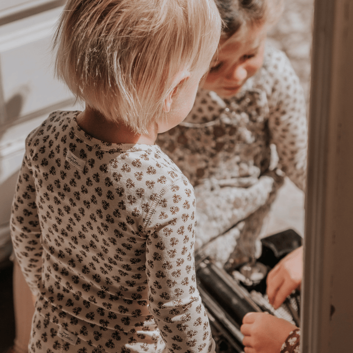 The Printed Long Sleeve Tee -  Neutral Floral