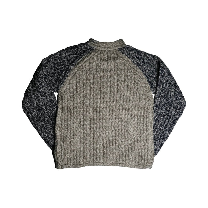 Grey Raglan Chunky Sweater