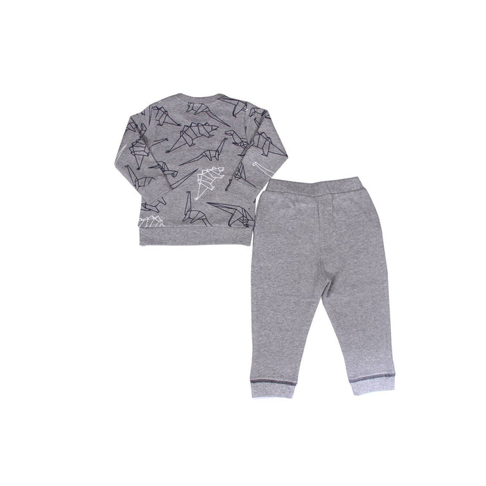 Heathered Grey Dax 2 Piece Dinosaur Set