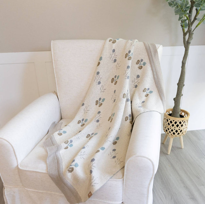 Avery Organic Cotton Knitted Baby Blanket (Poppy)