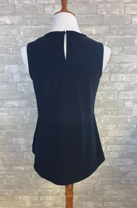 Black Pleated Peplum Nursing Tank Top