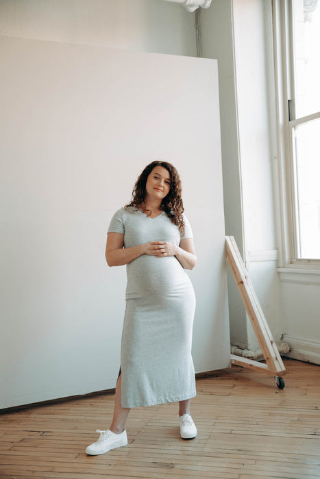 Everyday Breastfeeding Dress - Heather Gray - Nature Baby Outfitter