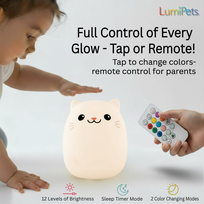 LumiPets® Clive the Cat- Children's Touch Night Light - Nature Baby Outfitter