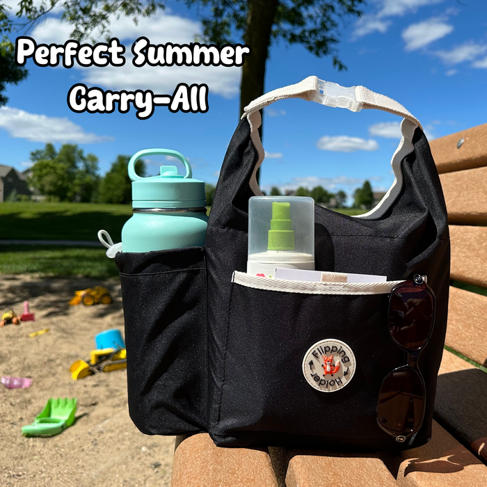 Thermal Tote with Bottle Pocket | easy carry-all bag, clip handle for convenient attachment - Nature Baby Outfitter