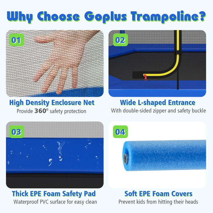 7 Feet Kids Recreational Bounce Jumper Trampoline-Blue