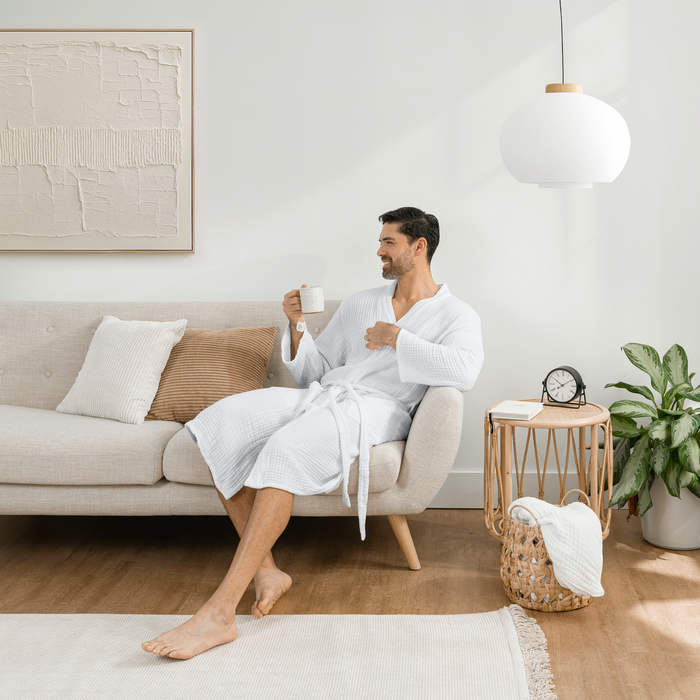 Muslin Bathrobe in White