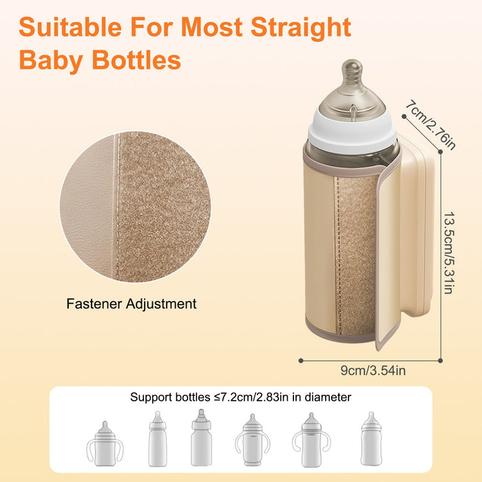 Portable Bottle Warmer with Night Light On The Go Baby Milk Warmer Milk Formula Warmer for Home Travel with 6 Heating Levels