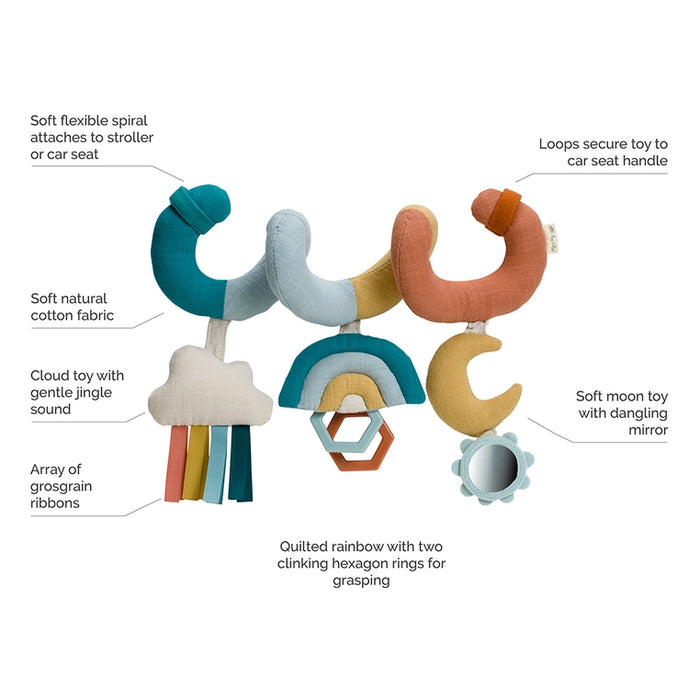Rainbow Bitzy Bespoke Spiral Car Seat Activity Toy