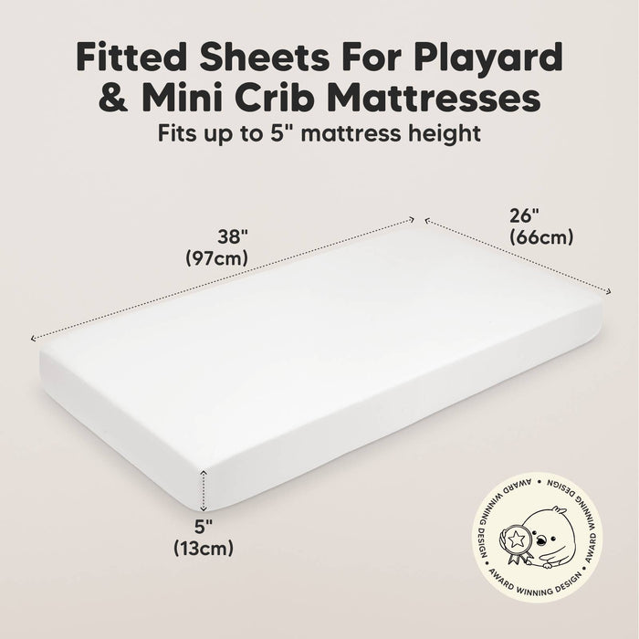 Soft White Mini Crib Sheets, Pack n Play