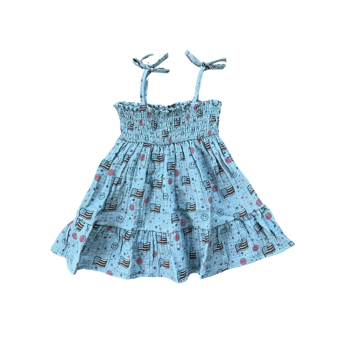 Retro American Tiered Mini Dress & Bloomers