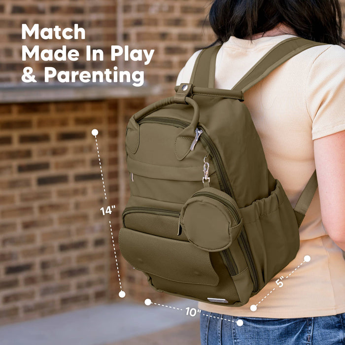 KeaBabies - Play Diaper Bag Backpack, Baby Bag with Changing Pad: Dark Olive / Jumbo