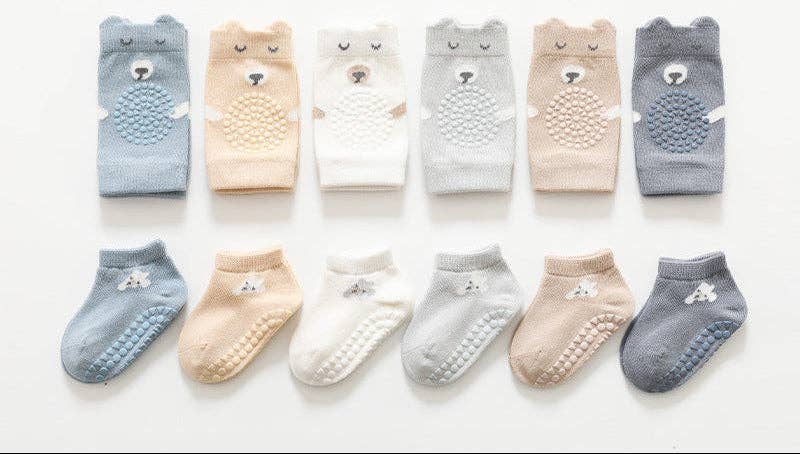 Baby Crawling Knee Pads Cartoon Cotton Socks for Toddlers