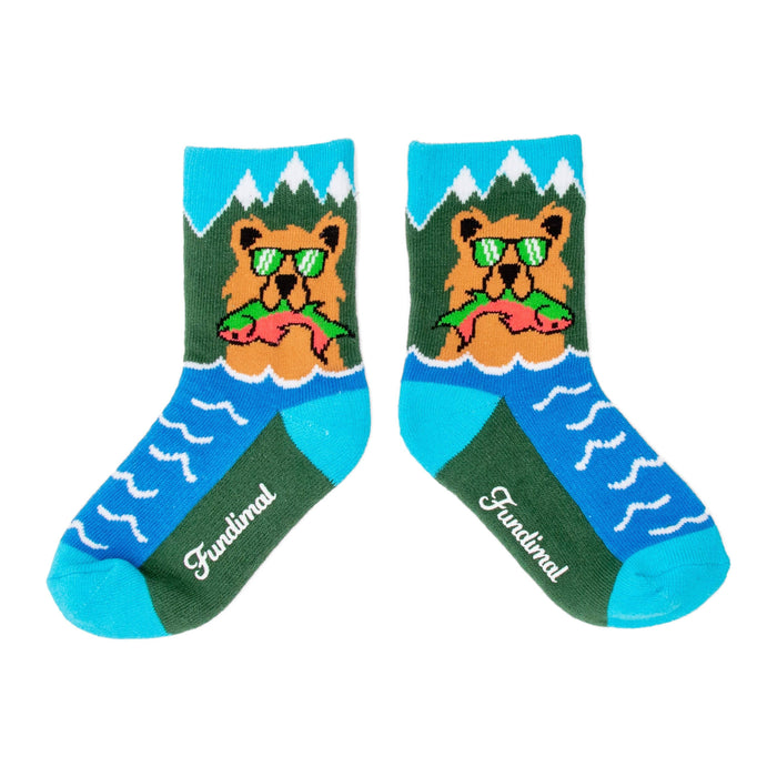 Kids Bear Salmon Socks