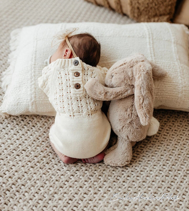 Mauve Zoya Knitted Sweater Romper