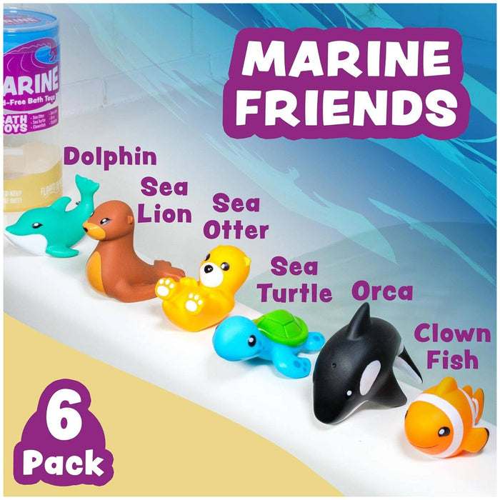 Marine Mold Free Bath Toys, 6 Pack