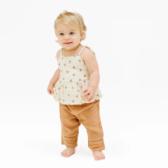 Bitty Blooms Smocked Peplum Tank and Pant Set