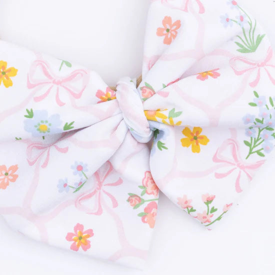 Spring Blooms Bow Trellis Big Bow on Headband