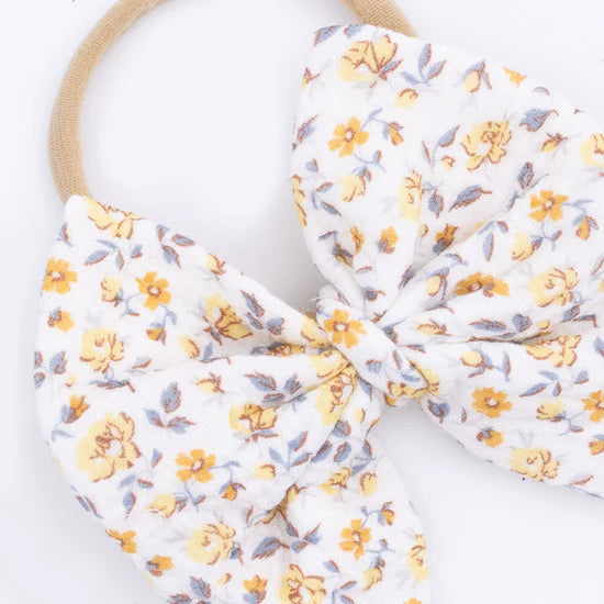 Yellow Country Roses Big Bow on Headband
