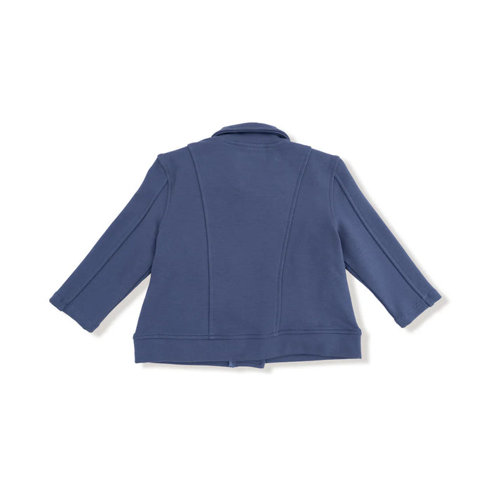 Vintage Indigo French Terry Motorcycle Jacket - Nature Baby Outfitter