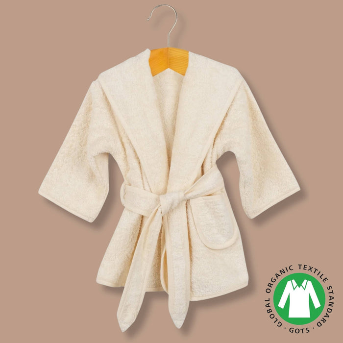 Hooded Toddler Bathrobe - GOTS Certified Organic Cotton