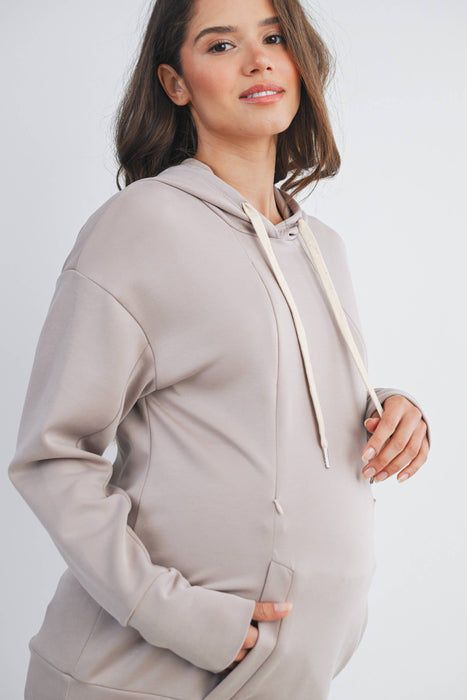 Long Sleeve Maternity Nursing Front Zipper Hoodie