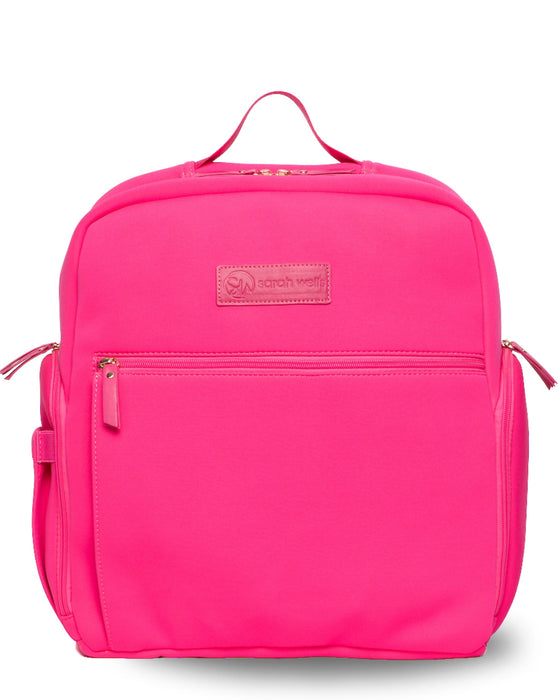 Sarah Wells Fiona Breast Pump Backpack – Neoprene, Machine Washable Bag with Insulated Storage, Laptop Sleeve & Straps