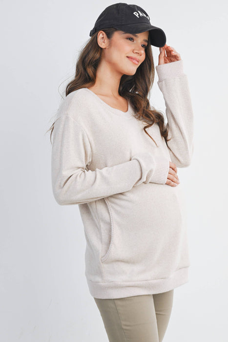 V-Neck Double Layer Maternity Nursing Pullover Top