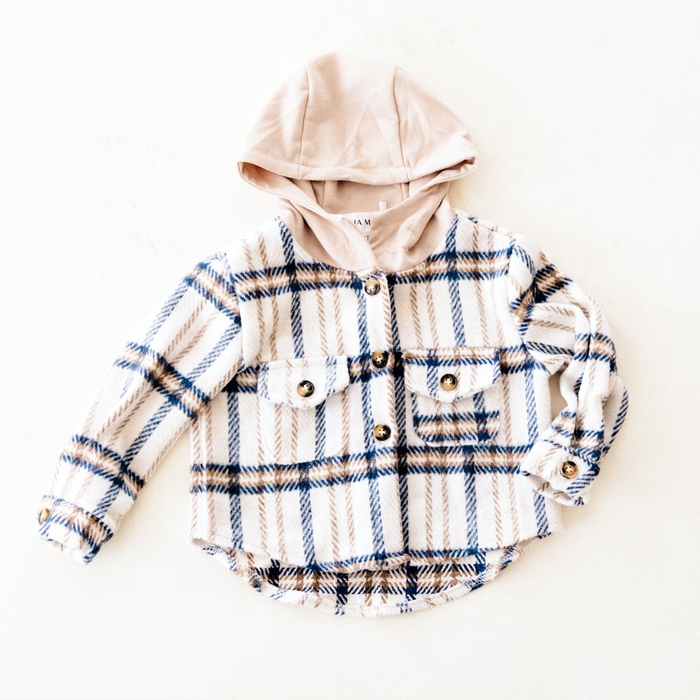 Cream & Navy Plaid Flannel - Child